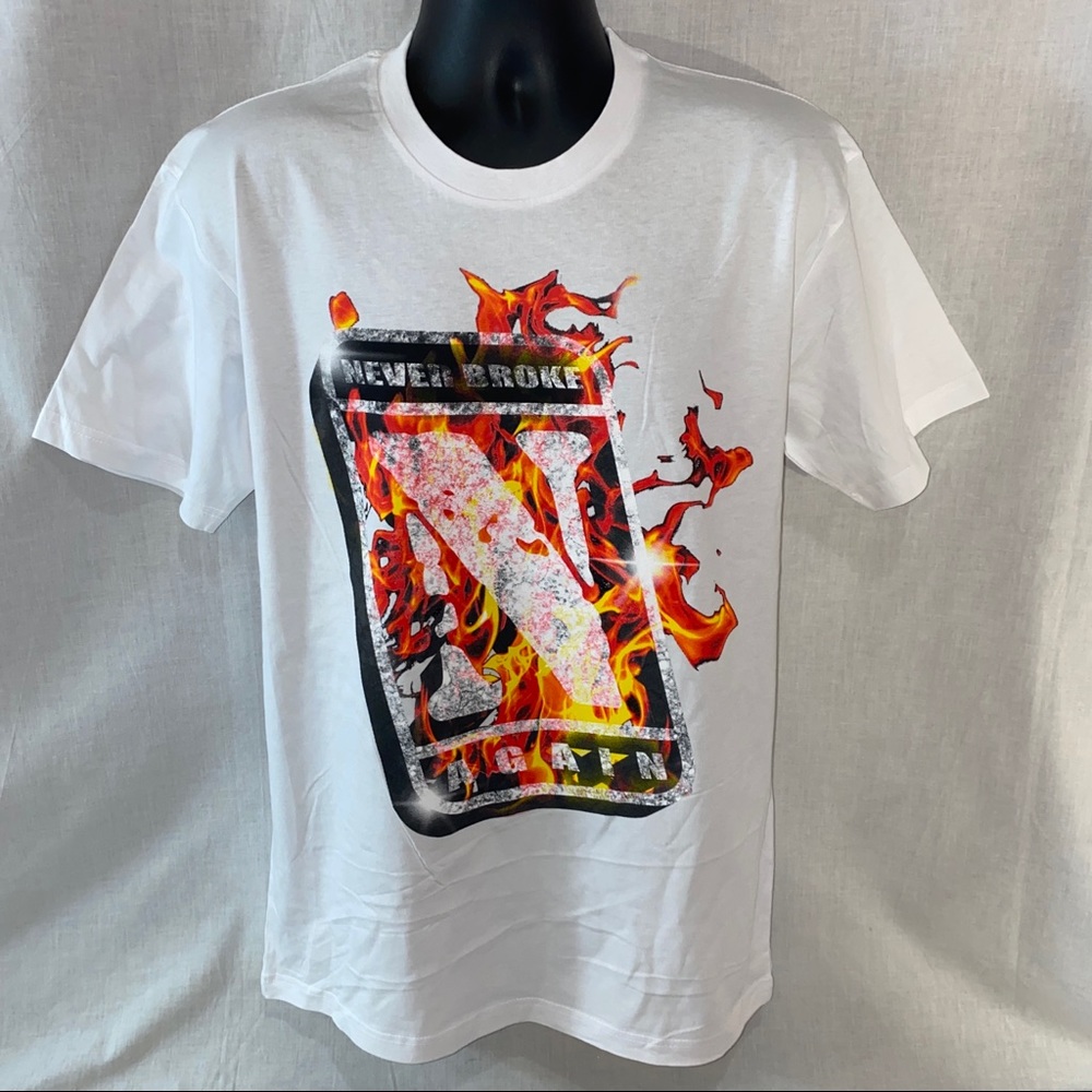 Never Broke Again NBA YoungBoy Size Large Flames Logo Tee NEW